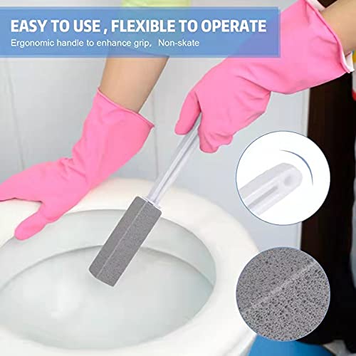 2-Pack Pumice Stone Toilet Bowl Clean Brush, With Extra Long Handle, Remove Hard Water Rings, Calcium Buildup And Rust Suitable For Cleaning Toilet, Tile, Kitchen Sink, Grill #TOP4