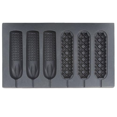 Produttore di waffle commerciale, controllo del temp di 1600W, piastre antiaderenti, forme di cane di mais 6 forme veloci, costruzione dell'acciaio inossidabile, design facile pulito per uso domestico