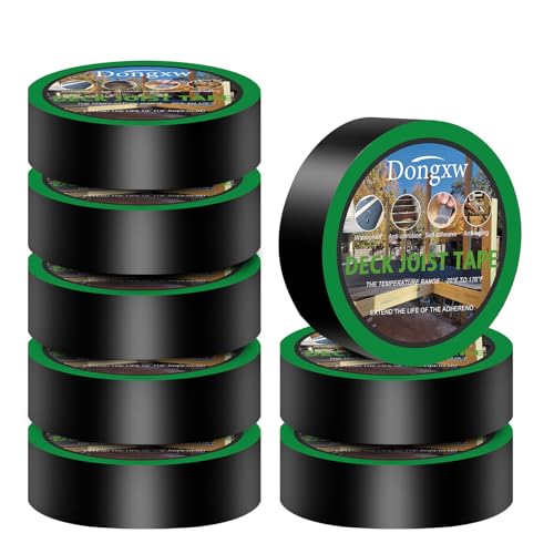 Dongxw Joist Tape 8 Rolls 5cm x 15.2m Waterproof Butyl Deck Flashing Tape Weather Resistant for Decking Beams Wood Joists