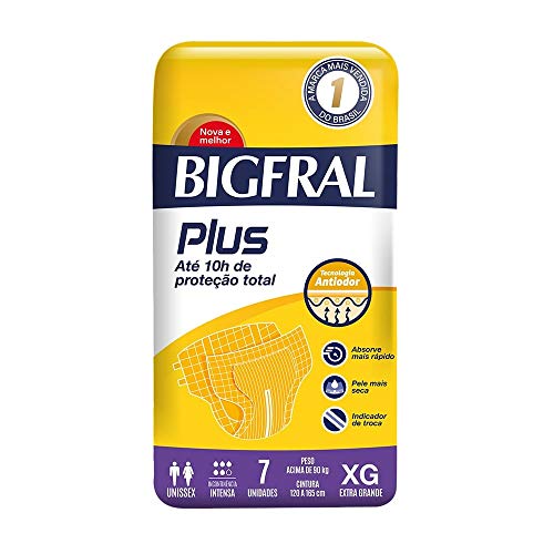 Fralda Adulto Bigfral Plus, XG, Regular, 7 unidades