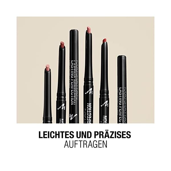 Manhattan Lasting Perfection Lipliner, Fb.94 F Penny Brown, langanhaltender und deckender Konturenstift, 2 g – Bild 6