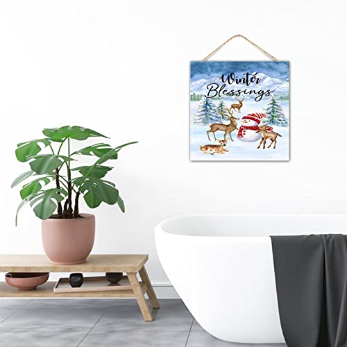 Cadeau de saison de vœux original : plaque décorative en bois rétro - 8
