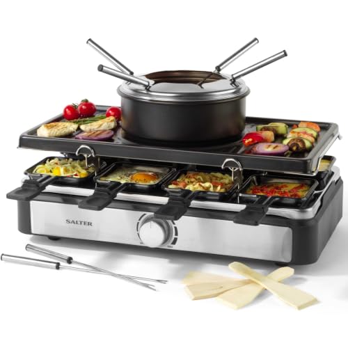 Salter 2-in-1 Raclette-Grill & Fondue-Set, elektrisch, 1400 W – Ansicht 1