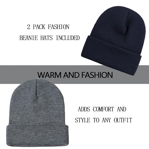 Image of ZOORON 1&2 Pack Beanie for Men Women Slouchy Beanie Hats Winter Knit Caps Soft Ski Hat Unisex