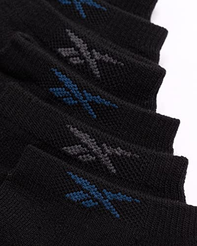 Reebok Men's Low Cut Socks - 12 Pack Performance Cushion Comfort No Show Socks - Breathable Athletic Socks for Men (6-12.5), Size 6-12.5, Black Detail4