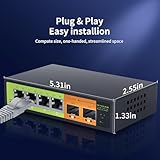SICSOLINK 6 port 2.5G Network Switch,4x2.5 Gigabit,2x10gb SFP+,Unmanaged,Plug & Play,Wall-Mount,60G Bandwidth,Fanless Metal Ethernet Switch,Compatible with 100/1000/2500Mbps Network (SL-G0402F1) - Image 6