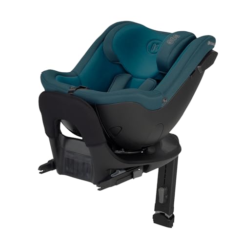 Kinderkraft I-GUARD PRO i-size 61-105 cm Kindersitz mit Isofix base und Stützfuß, bis zu ca. 4 Jahren, Sicherheitssystemen, 360 grad drehbar, Reclining, Kopfstütze mit einer Hand einstellen, Blau