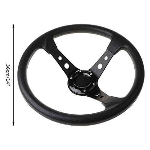 Volante Desplazado MODIFICACIÓN DEL COCHE VIETARIO DEPORTIVO Universal 14 pulgadas / 35 0MM PVC Ruedas de dirección de cuero auto racing Volante Deportivo (Color : B)