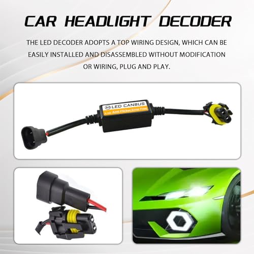 Hirificing HIRIFICING-JMQS03 2Pcs Car Led Headlight Decoder, 9006/9005 Blinker Resistor Hid Led Conversion Kit Warning Error Decoder Universal Anti Flicker Relay Canceller Capacitor Resistor Harness Adapter(9006/9005) thumb #3
