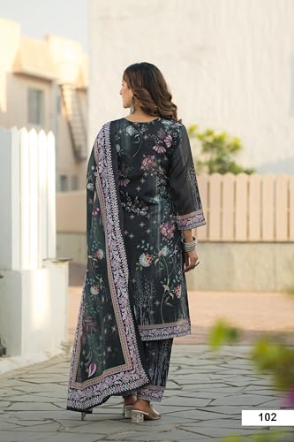 Indian Heavy Soft Chinon With Digital Print And HandWork Suit 149753