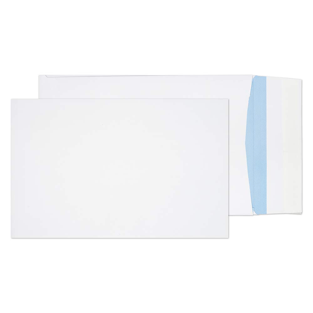 Blake Packaging White Peel & Seal Gusset Pocket 381x254mm 140gsm
