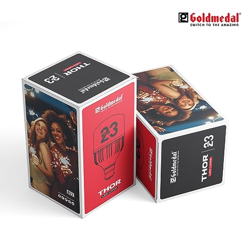 Image of Goldmedal Thor 23W B22 Base LED Bulb - Cool Daylight (6500k) | Energy Efficient | 230 Degree Light Coverage | Surge Protection up to 4KV | Rated Life 15000 Hrs | for Home & Office |Pack of 20
