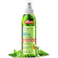 Milva Brennnessel Haarwasser für fettiges Haar und trockene Kopfhaut - 200 ml Intensives Haartonikum-Spray für Männer und Frauen - Veganes Haarwasser ohne SLS zur Pflege juckender Kopfhaut