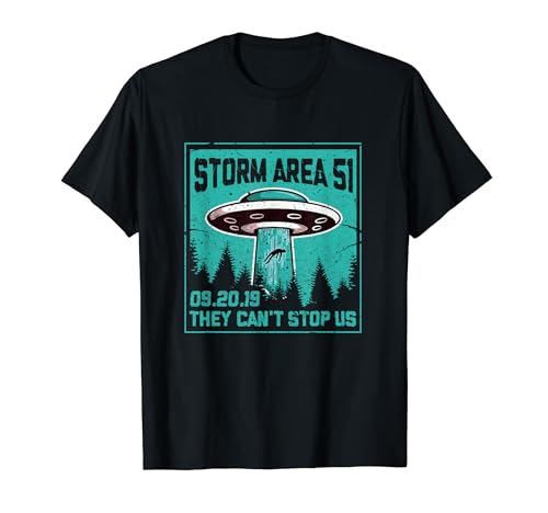 T-shirt Storm Area 51 Ufo Alien I They Can't Stop Us T-Shirt