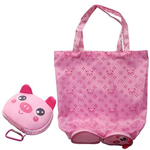 likeitwell Sac de Courses réutilisable - Respectueux de l'environnement - Motif Animal de Dessin animé, a, Rose Cover