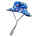 XIAOHAWANG Cappello da Sole per Bambino, Estivo, Anti-UV, Regolabile (Blu Royal Dinosauro, 48cm（6-12mesi）, 6_Months)