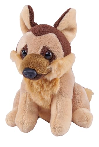 Wild Republic Pocketkins Eco Pastor Alemán, Peluche, 12 cm, Juguete de Peluche, Hecho de Materiales Reciclados, Ecológico