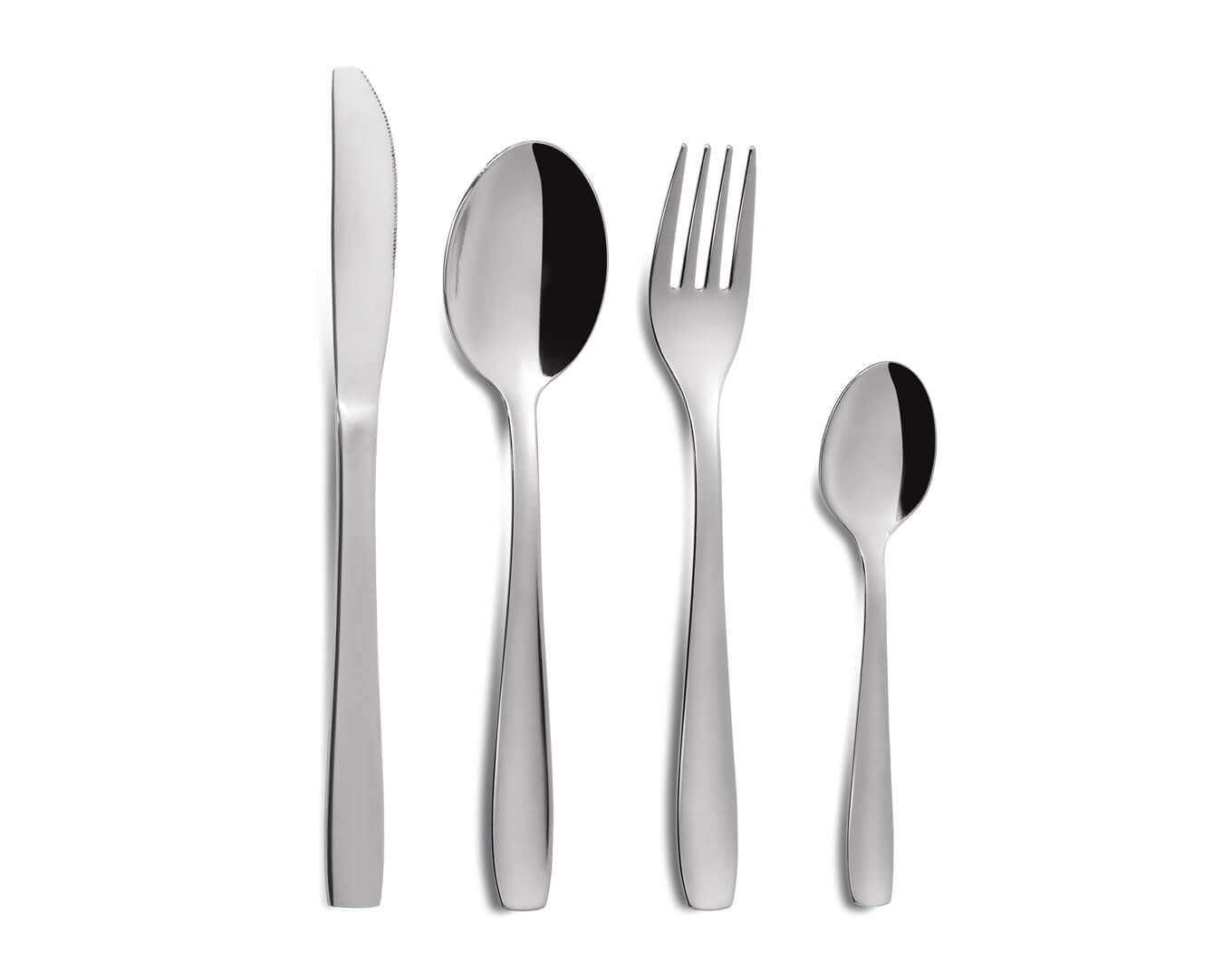 Comas Couverts de table - Couverts de table - Couverts de menu, couteau, cuillère, fourchette, cuillère à café, acier inoxydable, argent, 6 personnes, 24 pièces - Hotel Extra