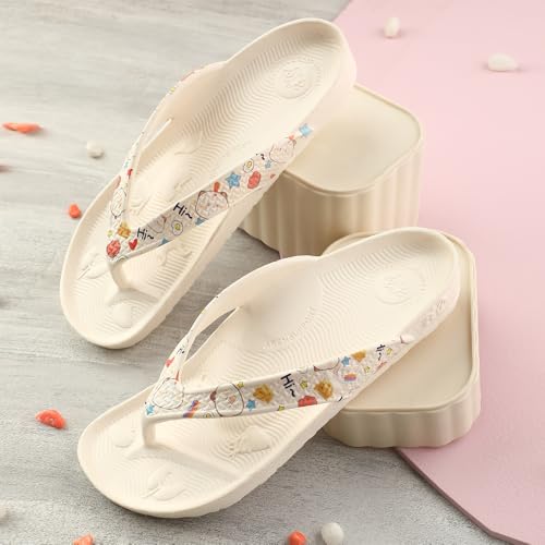 Image of Liberty A-HA HAPPI-LE Casual Slipper For Women - Beige | Slip-on /Flip Flops - Durable and Lightweight | Comfortable and Soft Outsole for Everyday Wear - Stylish Footwear & Cushioned Footbed