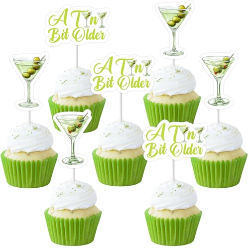 Decoraciones de cumpleaños con temática de cóctel para mesas de postres