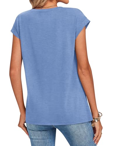Image of Zeagoo Womens Tops Summer Casual Cap Sleeve Tshirts Shirts Business Dressy Spring Fashion Outfits Trendy Clothes