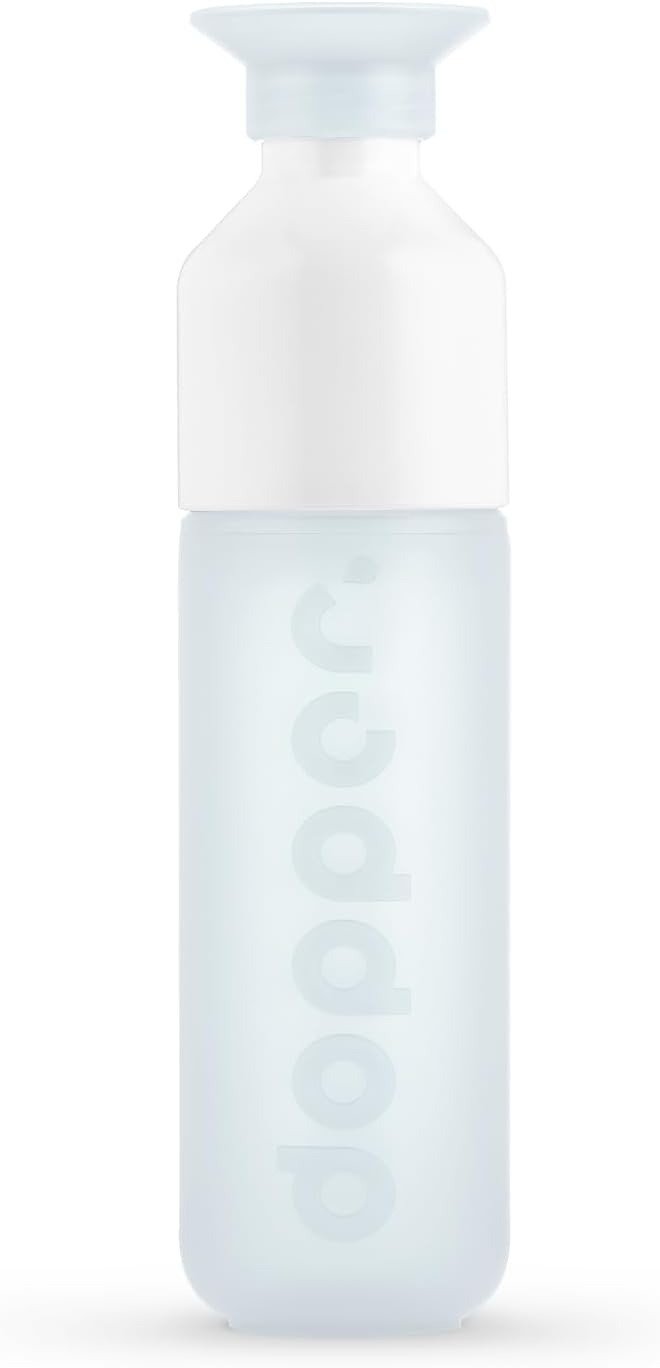 Original drinking bottle Pure White 450ml - BPA-free bottle, leak-proof, reusable, slim, lightweight - water bottle for sports, fitness, school, outdoor & office