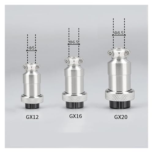 Conector de aviación GX20 6 pines hembra chasis macho juego de 5 uds 3