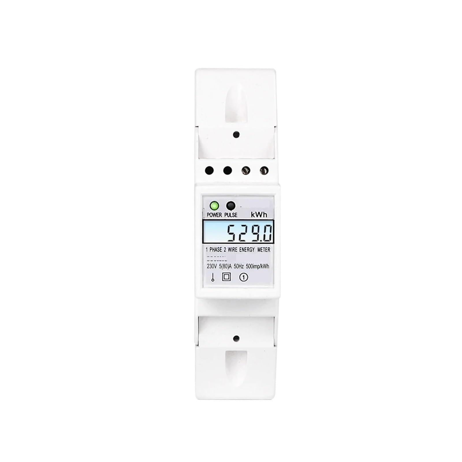 PXQCHAVLN 2 Wire Single Phase Din Rail Energy Meter Electric with Backlight AC 230V 5-80A