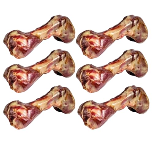 6 x Serrano Ham Bones - Natural Tasty Dog Treat Bone - 100% Natural Cured Ham - Large Chew Bone Dog Treat - Improves Pets Dental Hygiene - Great Boredom Breaker.