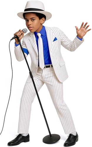 Woaproer Kids Dance Star Costume Boys 80s 90s Pop Star Stage Outfits Halloween Party Dress Up