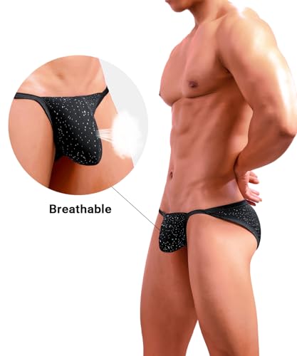 Men's Ice Silk Underwear Briefs Low Rise Bulge Pouch Soft Breathable Sexy Bikini4