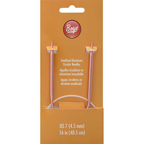 Boye 16-Inch Aluminum Circular Knitting Needles, Size 7