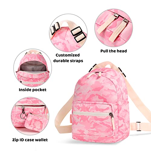 Choco Mocha Pink Small Backpack For Girls And Women Teen, Kids Mini Backpack Purse Cute Little Girls Backpack School Travel Bookbag, Camo #TOP3