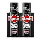 Alpecin Grey Attack Shampoo Colorante Uomo 2x200ml | Colore Capelli Grigi Naturale | Rinforzante Capelli Uomo | Shampoo per Uomini Contro la Caduta Ereditaria