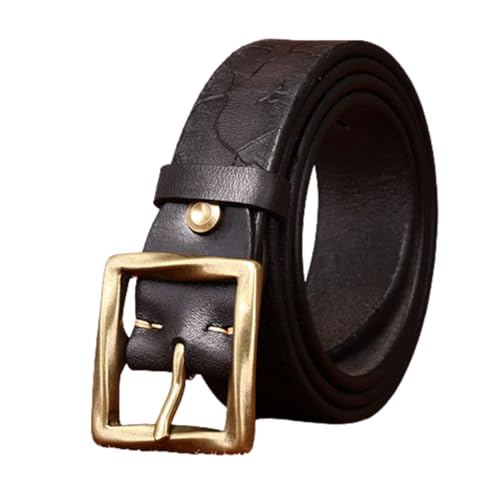 Ceinture en cuir de vachette 5 mm gravée motif cowboy vintage unisexe