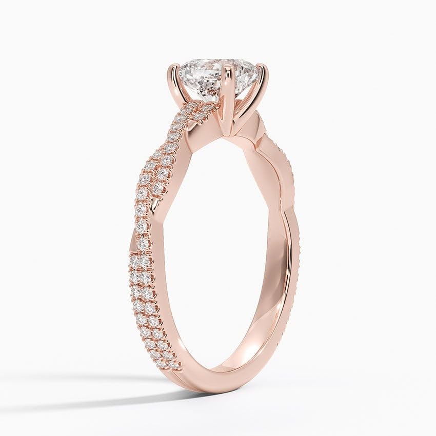 Moissanite Engagement Rings For Women 10K 14K 18K Solid Rose Gold & 925 Sterling Silver Petite Luxe Twisted Vine Engagement Ring Christmas Gift For Women (1 Carat, Cushion)4