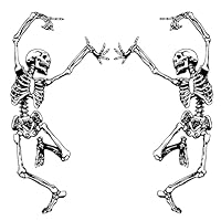 Skull Decal - 12.5 X 14CM Car Stickers and Decals, Dancing Skeleton Car Sticker, Funny Skull Decal for Window Refrigerator Mirror Laptop Truck, Waterproof PVC Horror Stickers, Halloween Sticker Decal