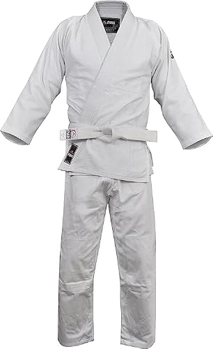 Fuji Single Weave Judo Gi Uniform - Kids & Adults Cotton Training Gi for Judo and Karate, White, Size 3