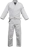 Fuji Single Weave Judo Gi Uniform - Kids & Adults Cotton Training Gi for Judo and Karate, White, Siz