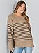 ANRABESS Women's Oversized Sweaters 2025 Long Sleeve Fuzzy Knit Casual Chunky Pullover Sweater Fall Outfits Clothes Camel Black Stripe Large