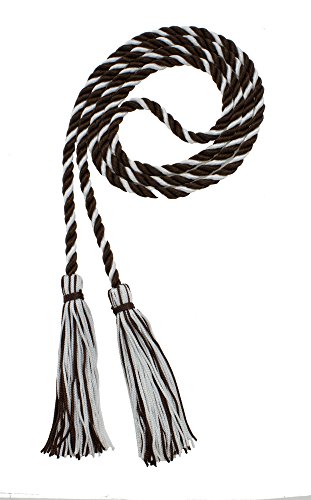 Image of Graduation Honor Cord - Brown /White - Every School Color Available - Made in USA