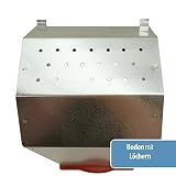 Breker Futterautomat Kaninchen 2,5 KG [mit Deckel] aus Metall - 2 Fresstellen - Futterspender für Kleintiere und Nager - Outdoor geeignet