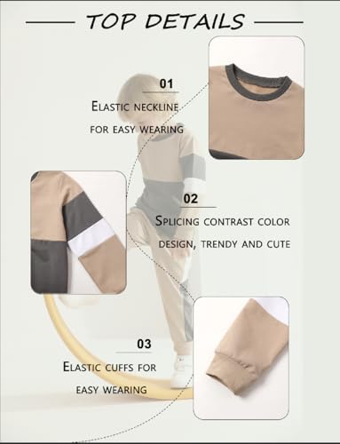 Image of Toddler Boy Clothes Long Sleeve Hoodie Sweatsuits Tops and Pants 2Pcs Boys Fall Winter Outfits Set