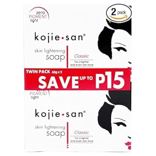 Kojie San Skin and Body Brightening Soap - Original Kojic Acid, Dark Spot Remover Bar Soap with Glycerin & Tea Tree Oil - 65g x 2 Bars