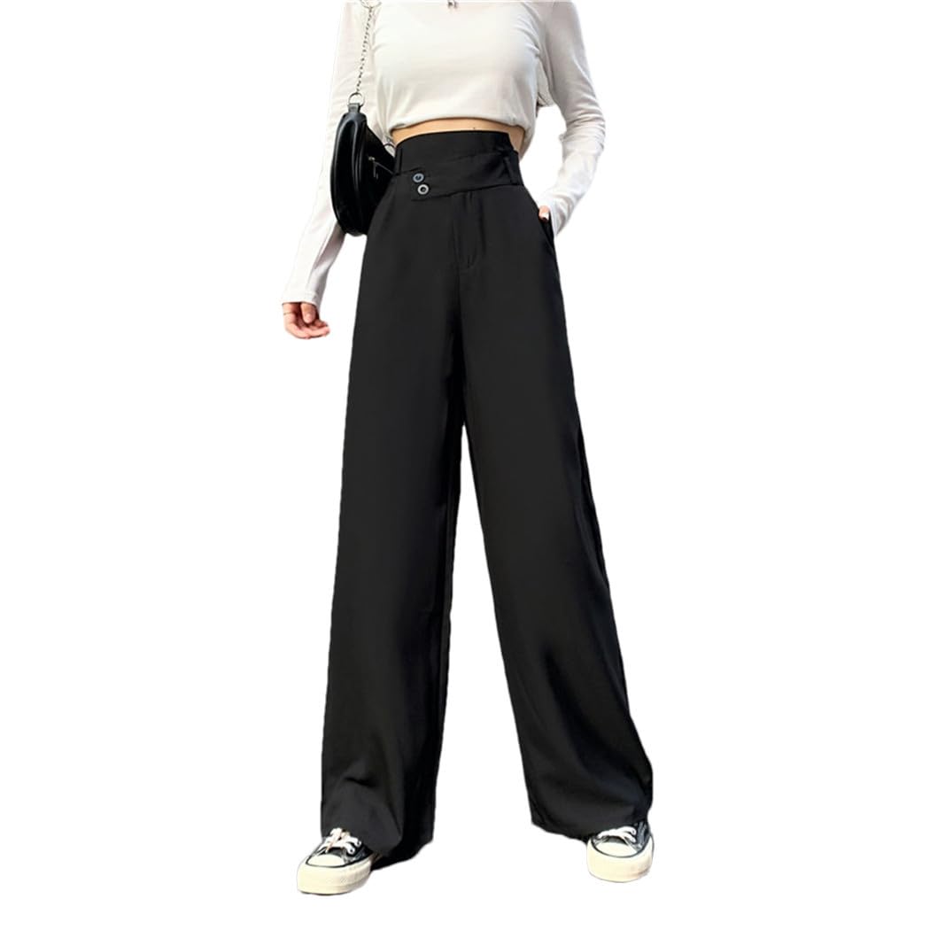 Women High Waist Wide Leg Pant Spring Autumn Solid Long Pant Female Loose Casual Elastic Waist Long Troulsers