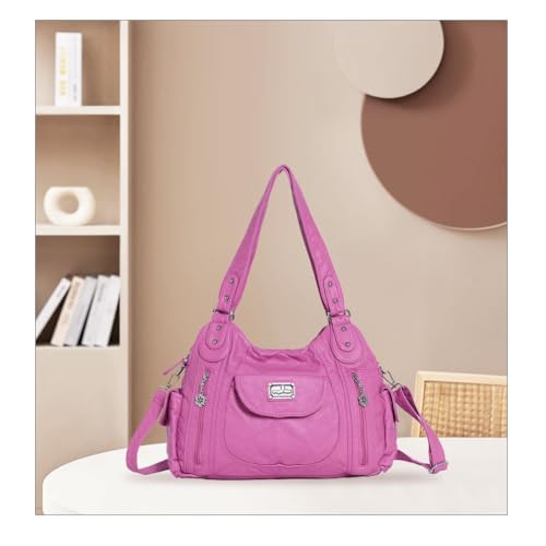 Image of Angel Kiss Purses for Women, Large Shoulder Bag Hobo Tote Purse Mutipocket Faux Leather Satchel Hobo Purse