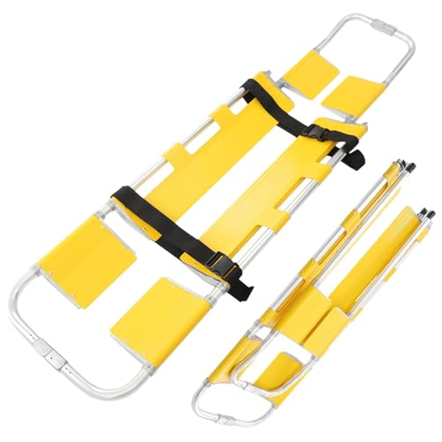 Camilla plegable de aluminio, camillas de rescate portátiles con longitud ajustable, tablero de primeros auxilios, capacidad de carga de 350 libras con correas de seguridad