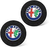 monochef Auto Sport 2.75 Inch Diameter Oval Tough Car Logo Vehicle Travel Auto Cup Holder Insert Coaster Can 2 Pcs Pack Fit Alfa Romeo Accessory