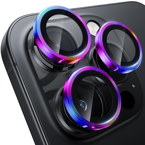 Image of CLITZ for iPhone 16 Pro /16 Pro Max Camera Lens Protector Original Individual Lens Screen Protector | 9H Hardness, Scratch-Resistant, Case Friendly (Colorful)