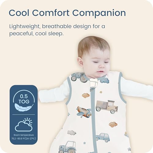 Image of Toddler Sleep Sacks 2T-3T-4T, 0.5 TOG Light Summer Wearable Blankets, Extra Long XL Sleeping Bags, 2 Pack